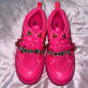 RAVE SHOES Hot pink jeweled sneakers